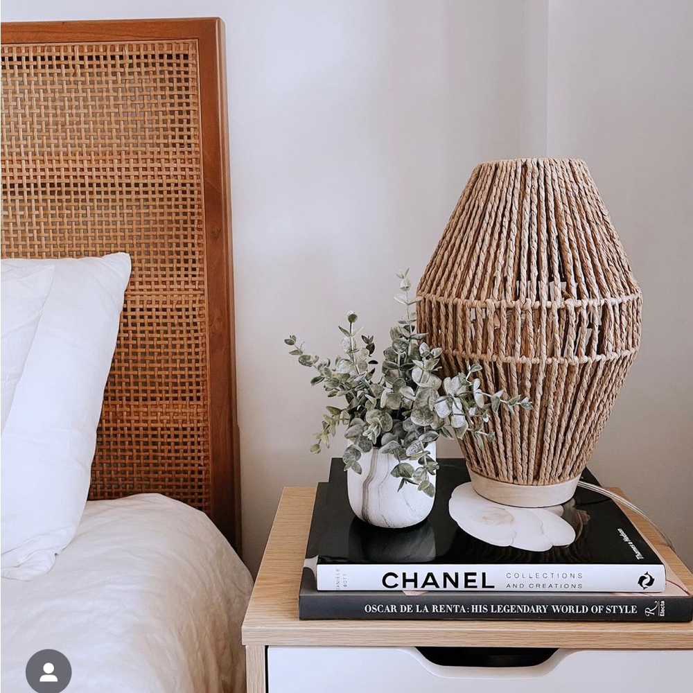 Cynthia Rowley light pink lamp rustic rope wrap